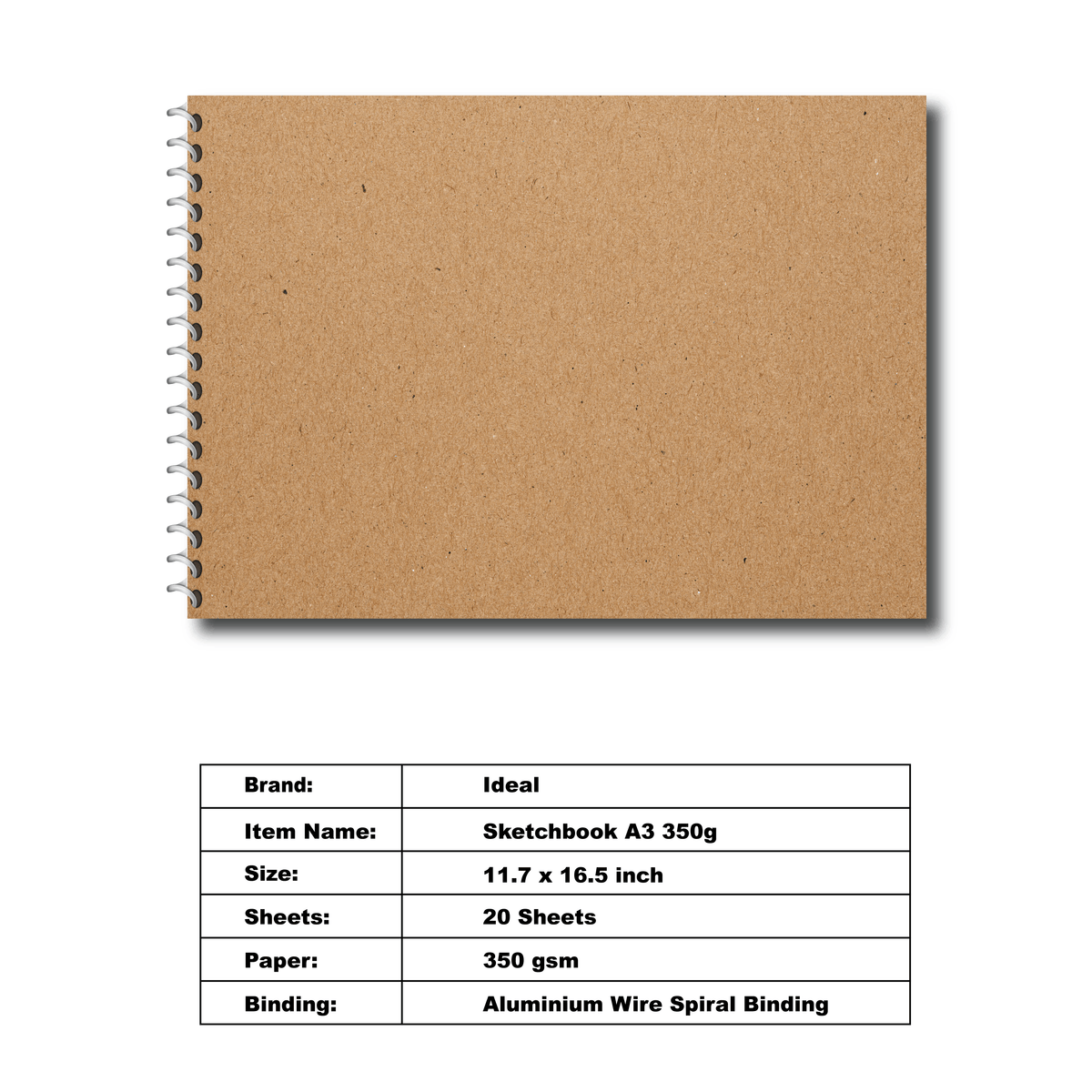 Sketch Book – A3 Size – 350g Paper – For Acrylic &amp; Watercolor