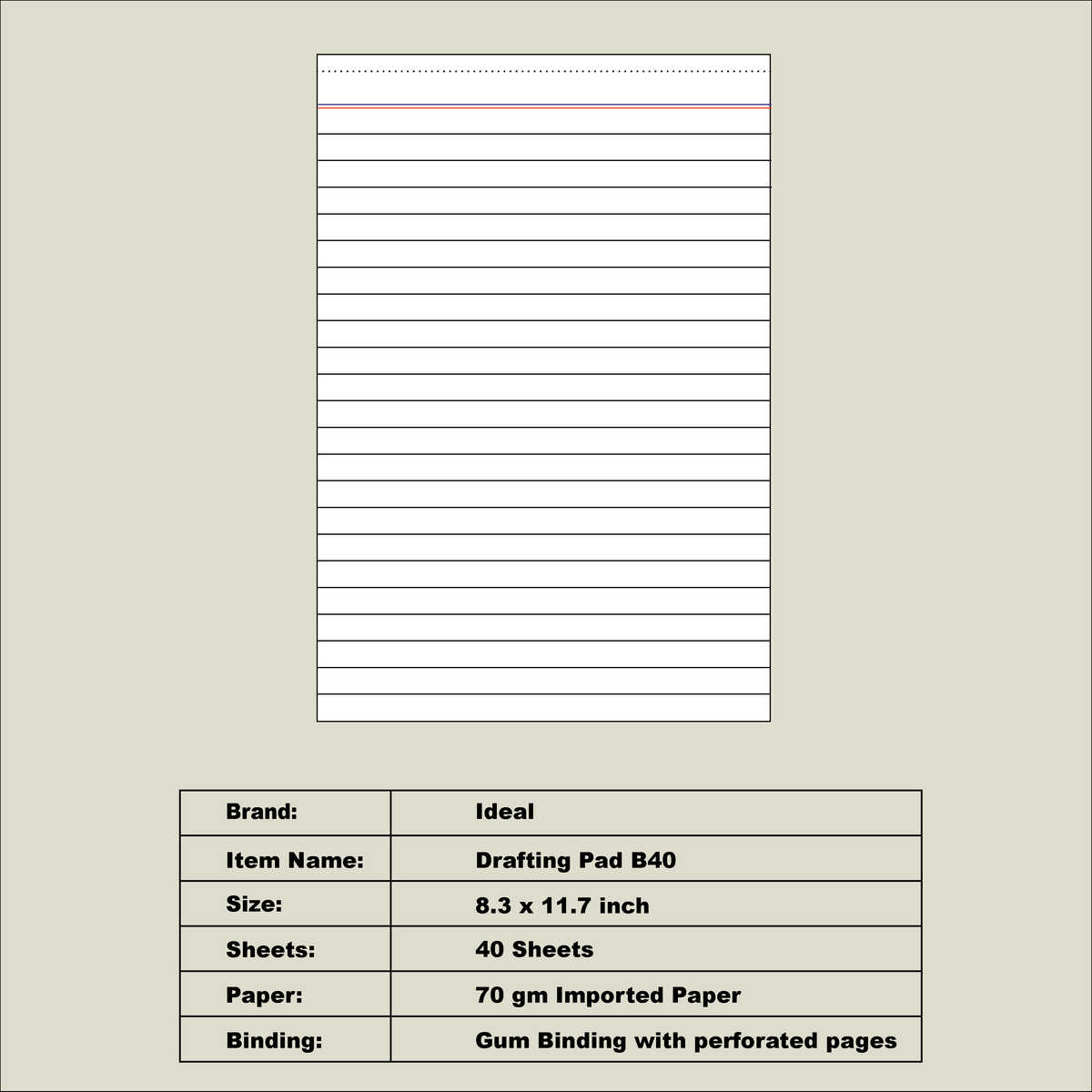 Drafting Pad B40 - Size A4 - Imported Paper