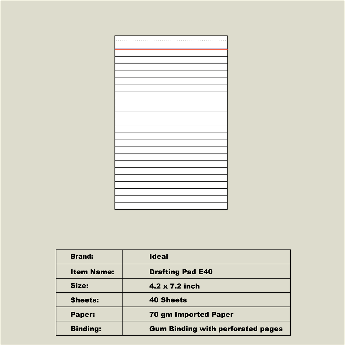 Drafting Pad E40 - Size B6 - Imported Paper