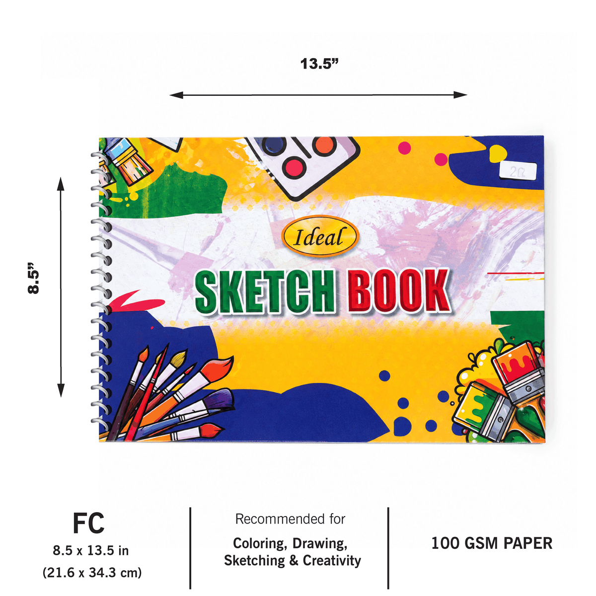 Sketchbook Hardcover - FC Size - For Coloring & Drawing