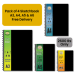 Sketch Book Journal Bundle - Pack of 4 Pcs – 50 Sheets – 130g Paper